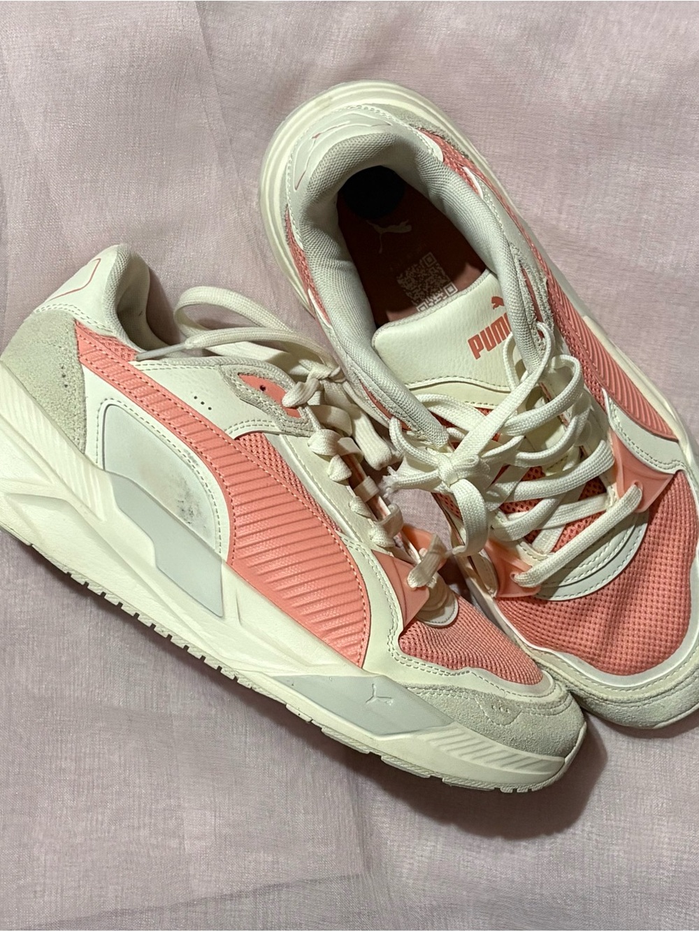 Puma Women’s Pink and White Casual Runner Sneakers